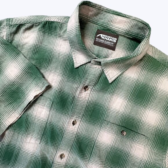 Mountain Khakis Men's Short Sleeve Shirt Size XX Large Green and‎ Tan - Picture 1 of 9
